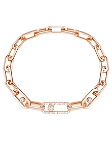 Move Link Pink Gold Diamond Bracelet