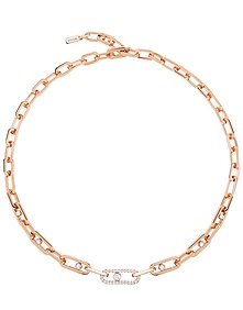 Move Link Pink Gold Diamond Necklace
