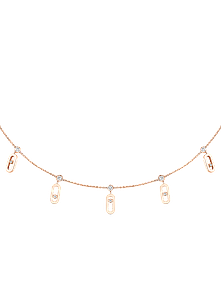 Move Uno Drop Choker Pink Gold Diamond Necklace