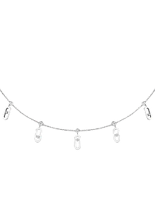 Move Uno Drop Choker White Gold Diamond Necklace