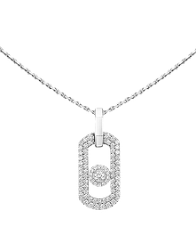 So Move White Gold Pavé Necklace