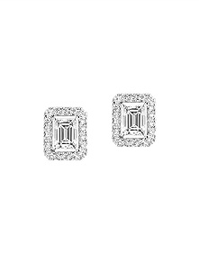 Joy Emerald-Cut Diamonds White Gold Small Earrings