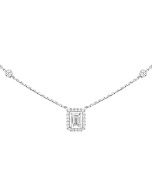 Joy Emerald-Cut Diamond White Gold Necklace