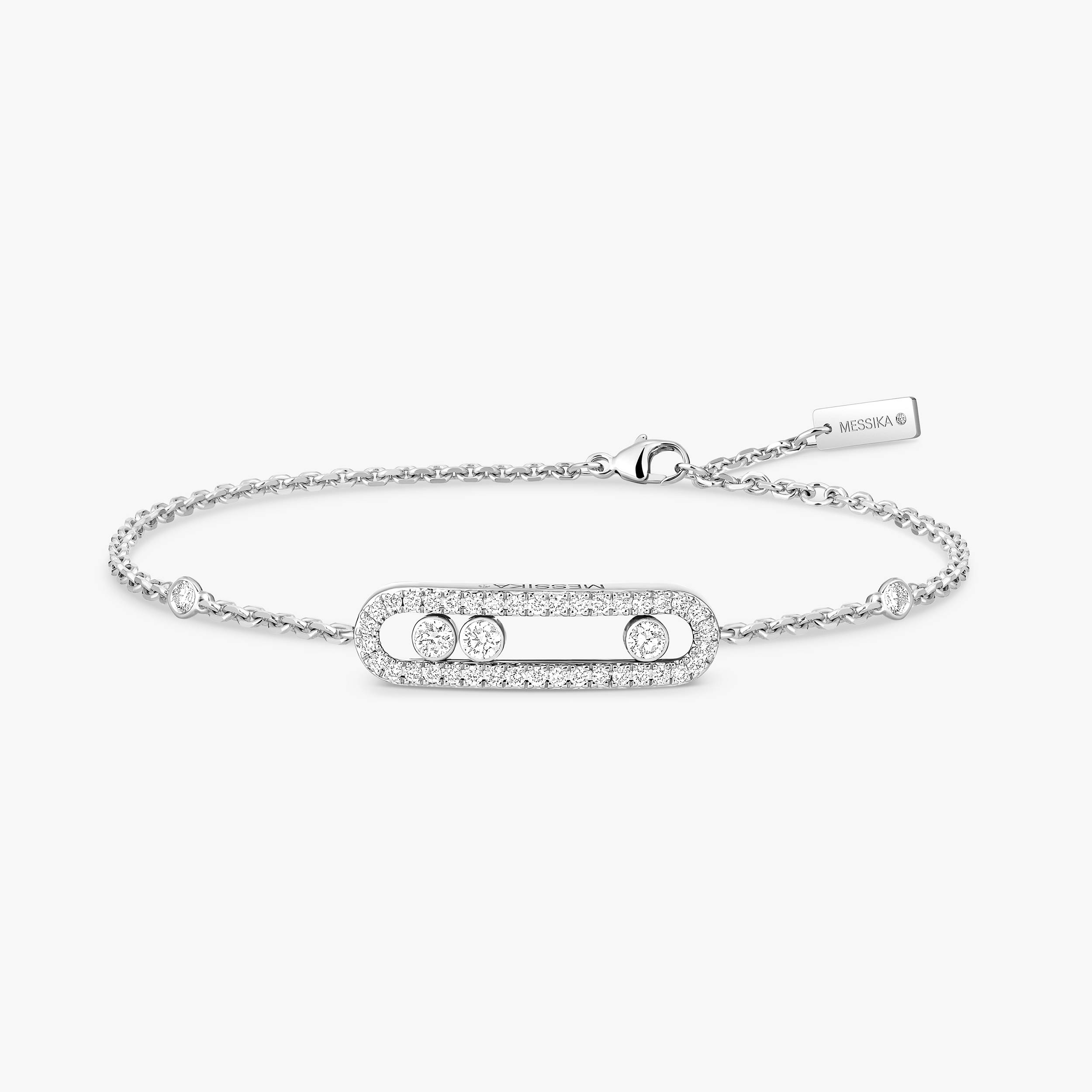 Women Jewellery  MESSIKA, Baby Move White Gold Diamond Pavé Bracelet, SKU: 04325-WG | watchphilosophy.co.uk