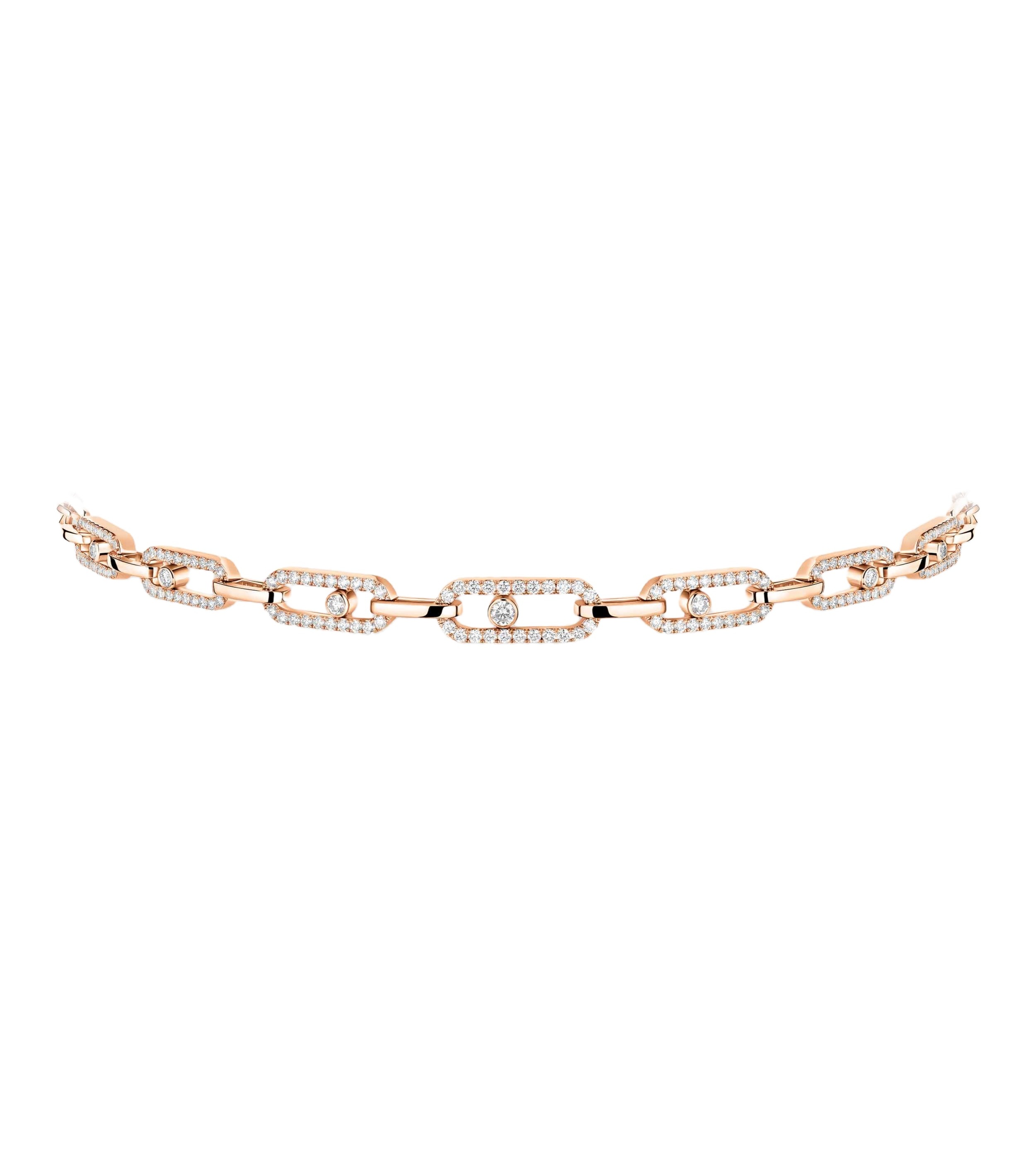 Women Jewellery  MESSIKA, Move Link Multi Choker Pink Gold Diamond Necklace, SKU: 12010-PG | watchphilosophy.co.uk