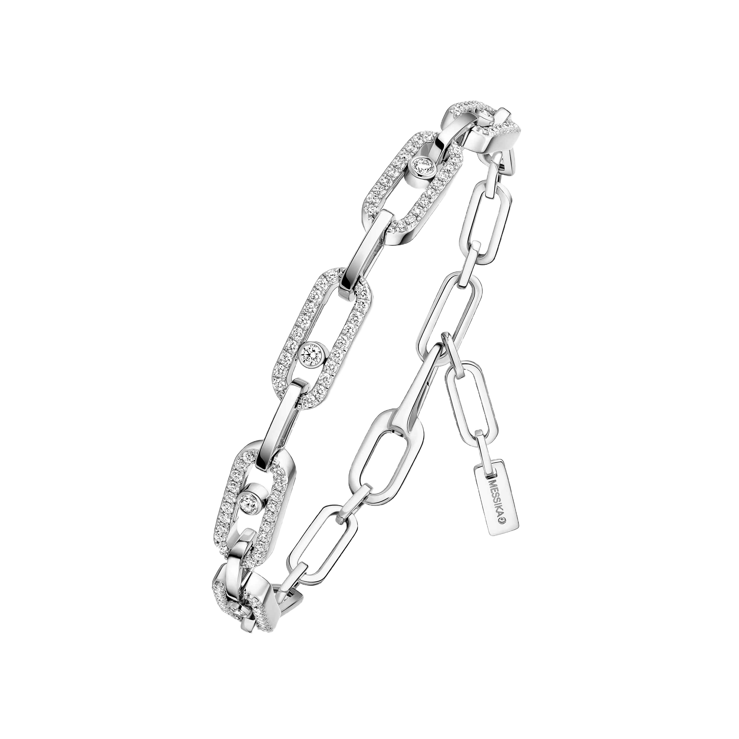 Women Jewellery  MESSIKA, Move Link Multi White Gold Diamond Bracelet, SKU: 12187-WG | watchphilosophy.co.uk