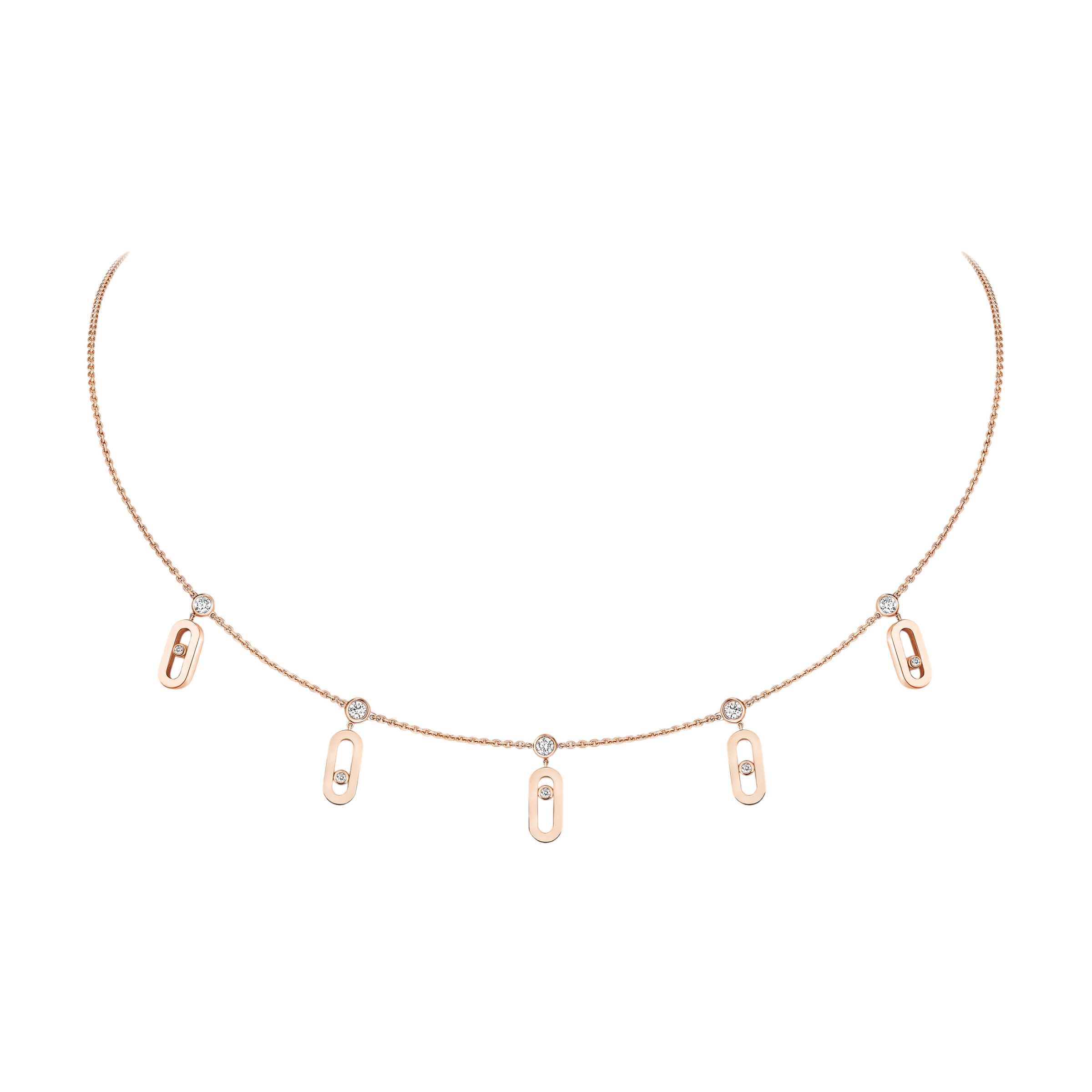 Women Jewellery  MESSIKA, Move Uno Drop Choker Pink Gold Diamond Necklace, SKU: 14588-PG | watchphilosophy.co.uk