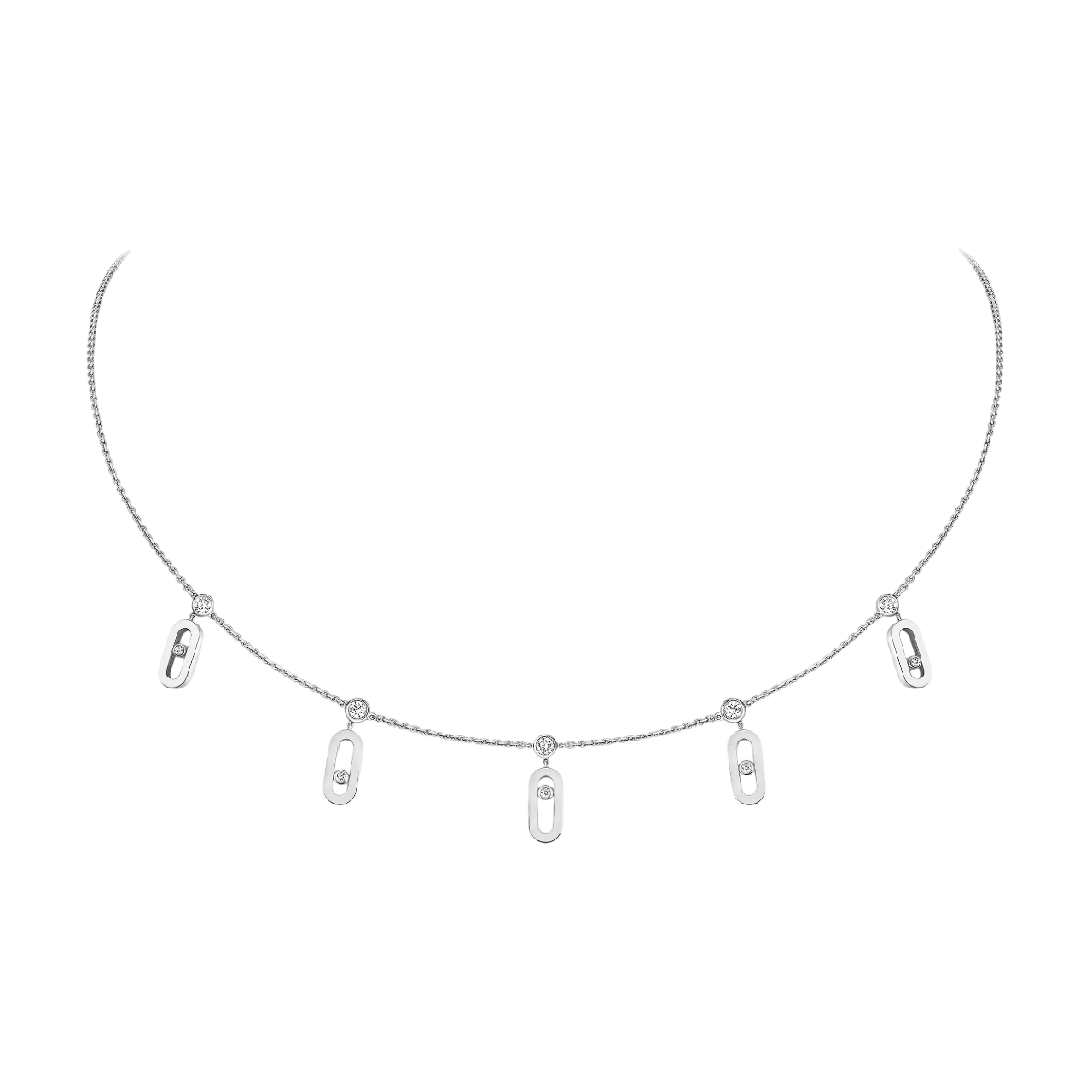Women Jewellery  MESSIKA, Move Uno Drop Choker White Gold Diamond Necklace, SKU: 14588-WG | watchphilosophy.co.uk