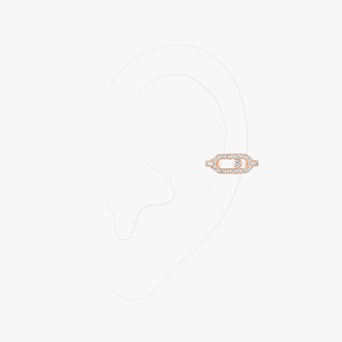 Women Jewellery  MESSIKA, Move Uno Pavé Clip Pink Gold Diamond Earrings, SKU: 14848-PG | watchphilosophy.co.uk