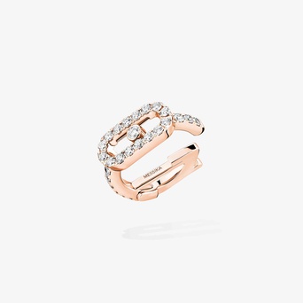 Women Jewellery  MESSIKA, Move Uno Pavé Clip Pink Gold Diamond Earrings, SKU: 14848-PG | watchphilosophy.co.uk