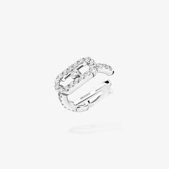 Women Jewellery  MESSIKA, Move Uno Pavé Clip White Gold Diamond Earrings, SKU: 14848-WG | watchphilosophy.co.uk