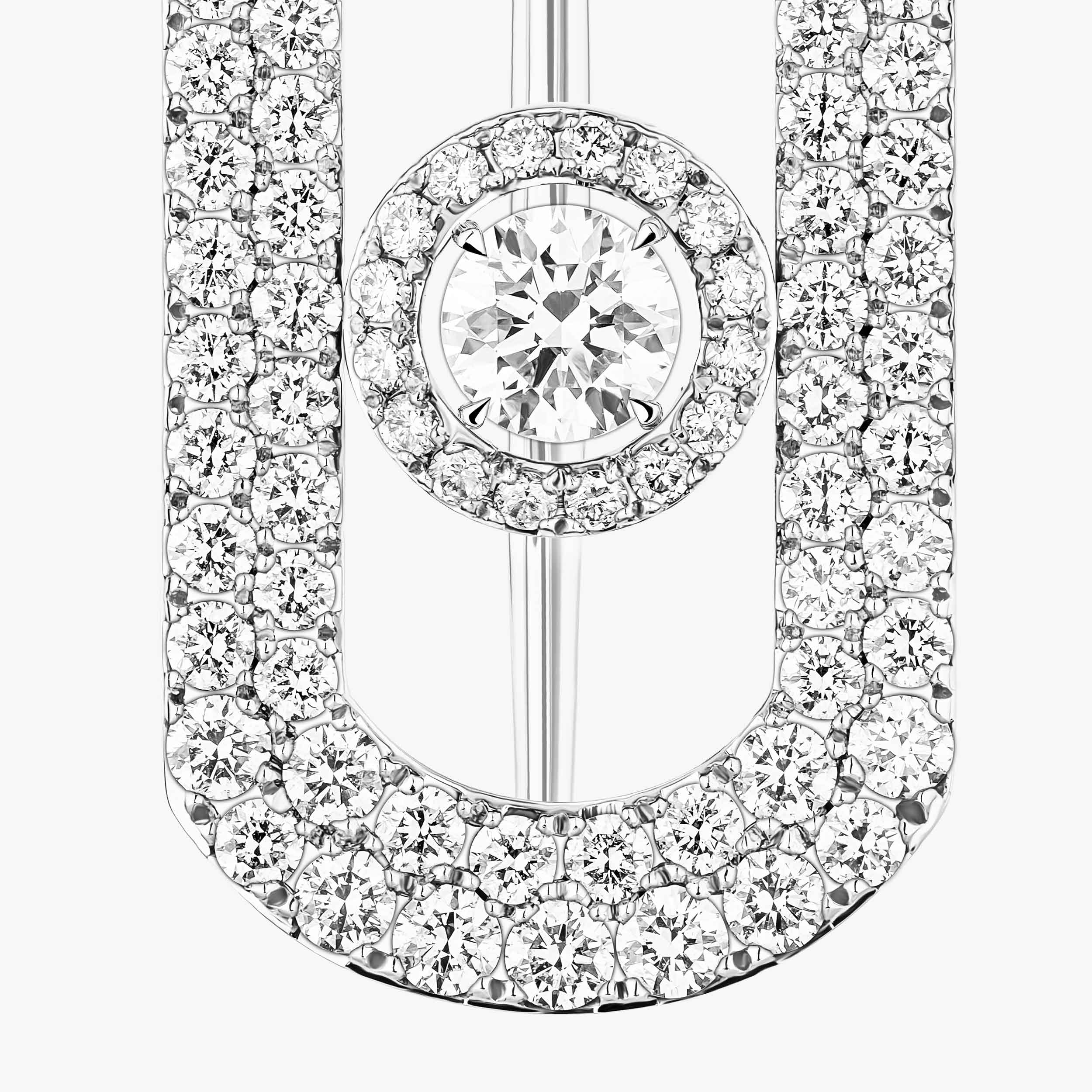 Women Jewellery / Unisex  MESSIKA, So Move White Gold Pavé Brooch, SKU: 14960-WG | watchphilosophy.co.uk