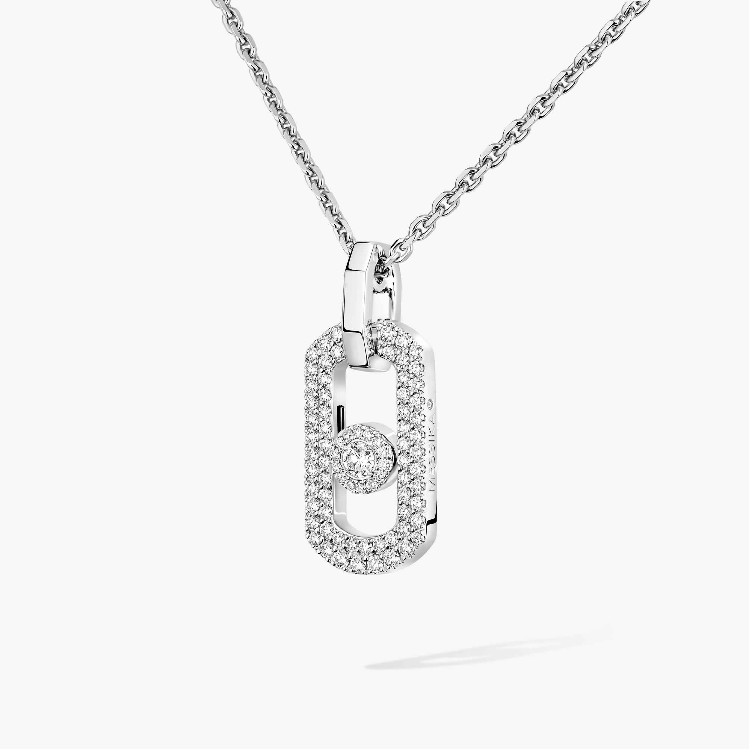 Women Jewellery / Unisex  MESSIKA, So Move White Gold Pavé Necklace, SKU: 14966-WG | watchphilosophy.co.uk