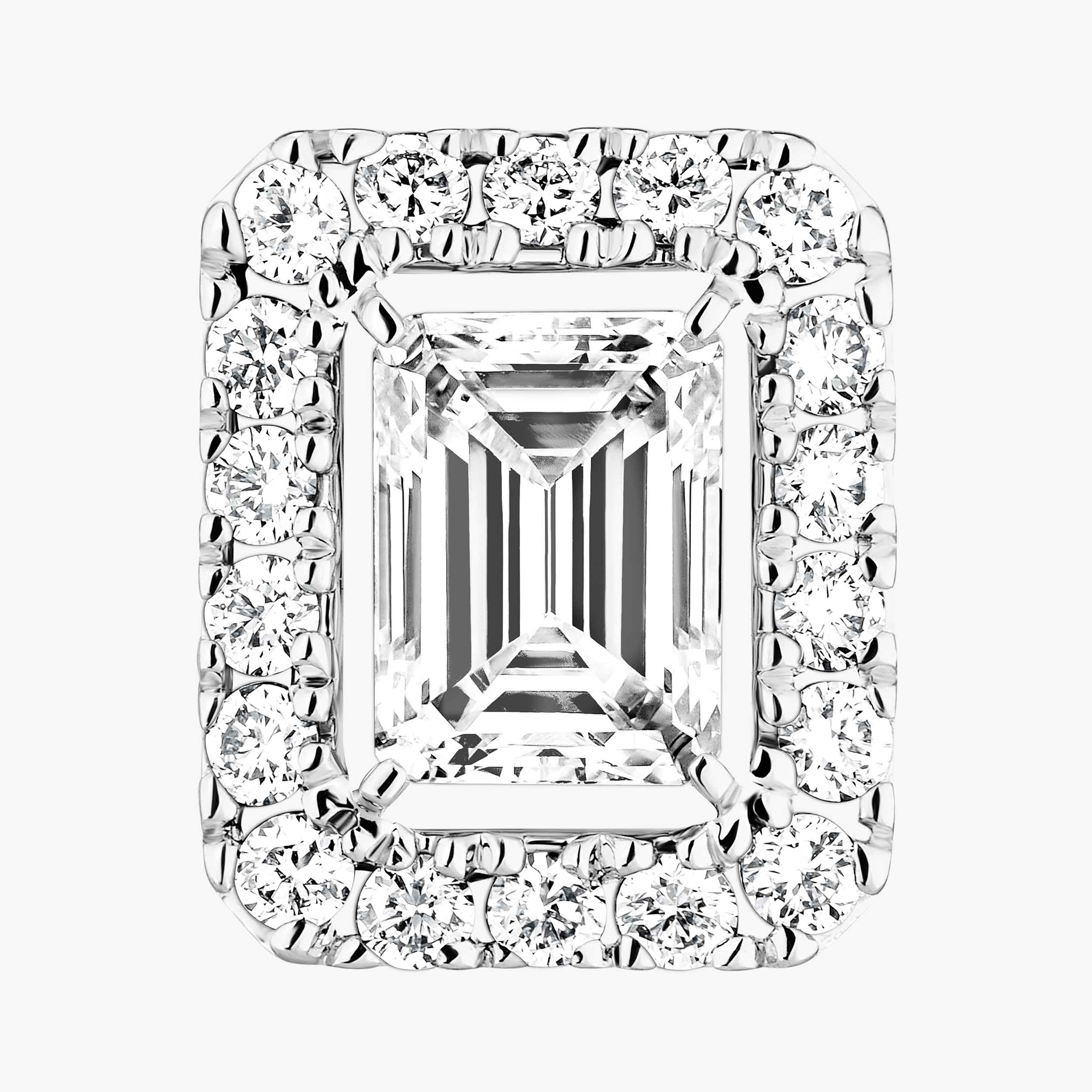 Women Jewellery  MESSIKA, Joy Emerald-Cut Diamonds White Gold Small Earrings, SKU: 15084-WG | watchphilosophy.co.uk