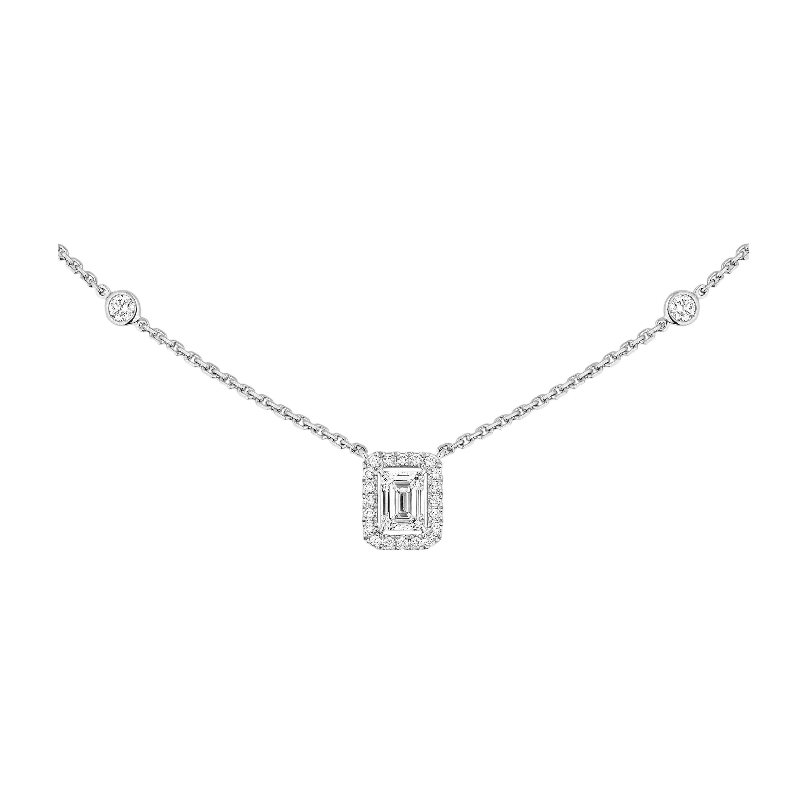 Women Jewellery  MESSIKA, Joy Emerald-Cut Diamond White Gold Necklace, SKU: 15088-WG | watchphilosophy.co.uk