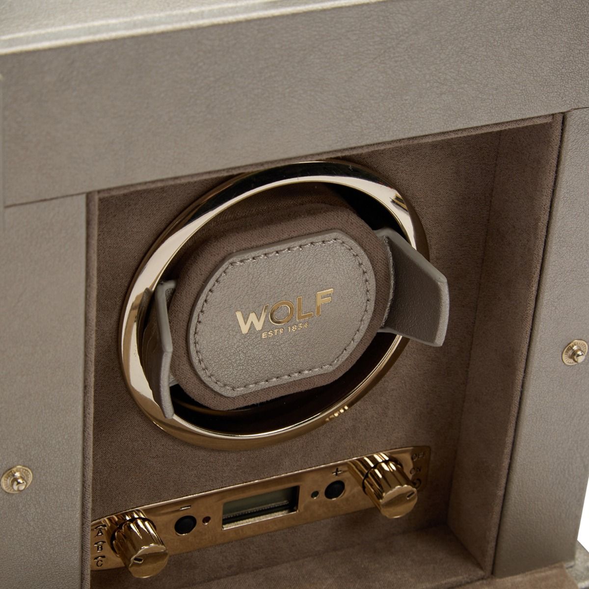  WOLF 1834, Palermo Single Watch Winder With Jewellery Storage, SKU: 213778 | watchphilosophy.co.uk