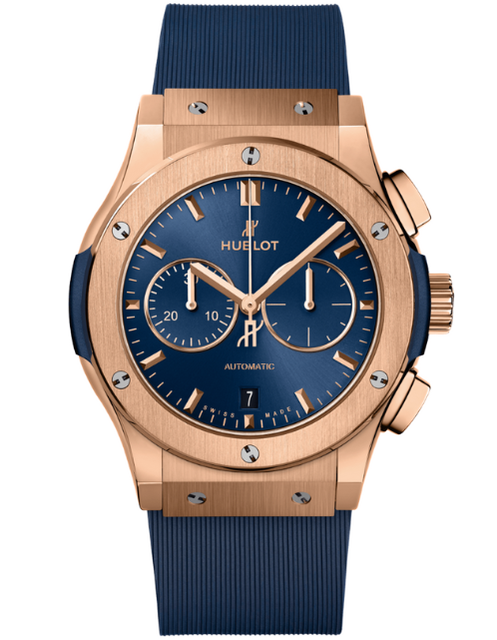 Men's watch / unisex  HUBLOT, Classic Fusion Chronograph King Gold Blue / 42mm, SKU: 541.OX.7180.RX | watchphilosophy.co.uk