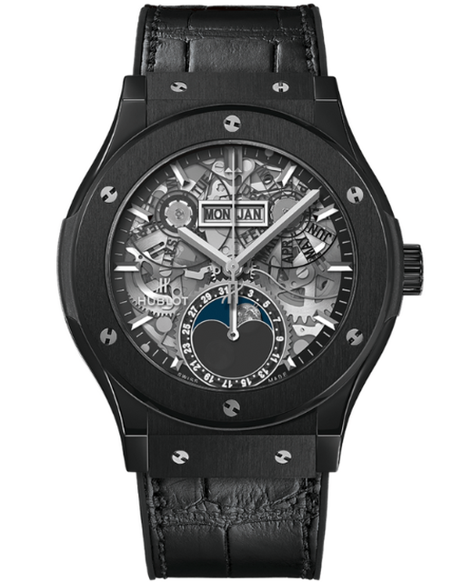 Men's watch / unisex  HUBLOT, Classic Fusion Aerofusion Moonphase Black Magic / 42mm, SKU: 547.CX.0170.LR | watchphilosophy.co.uk