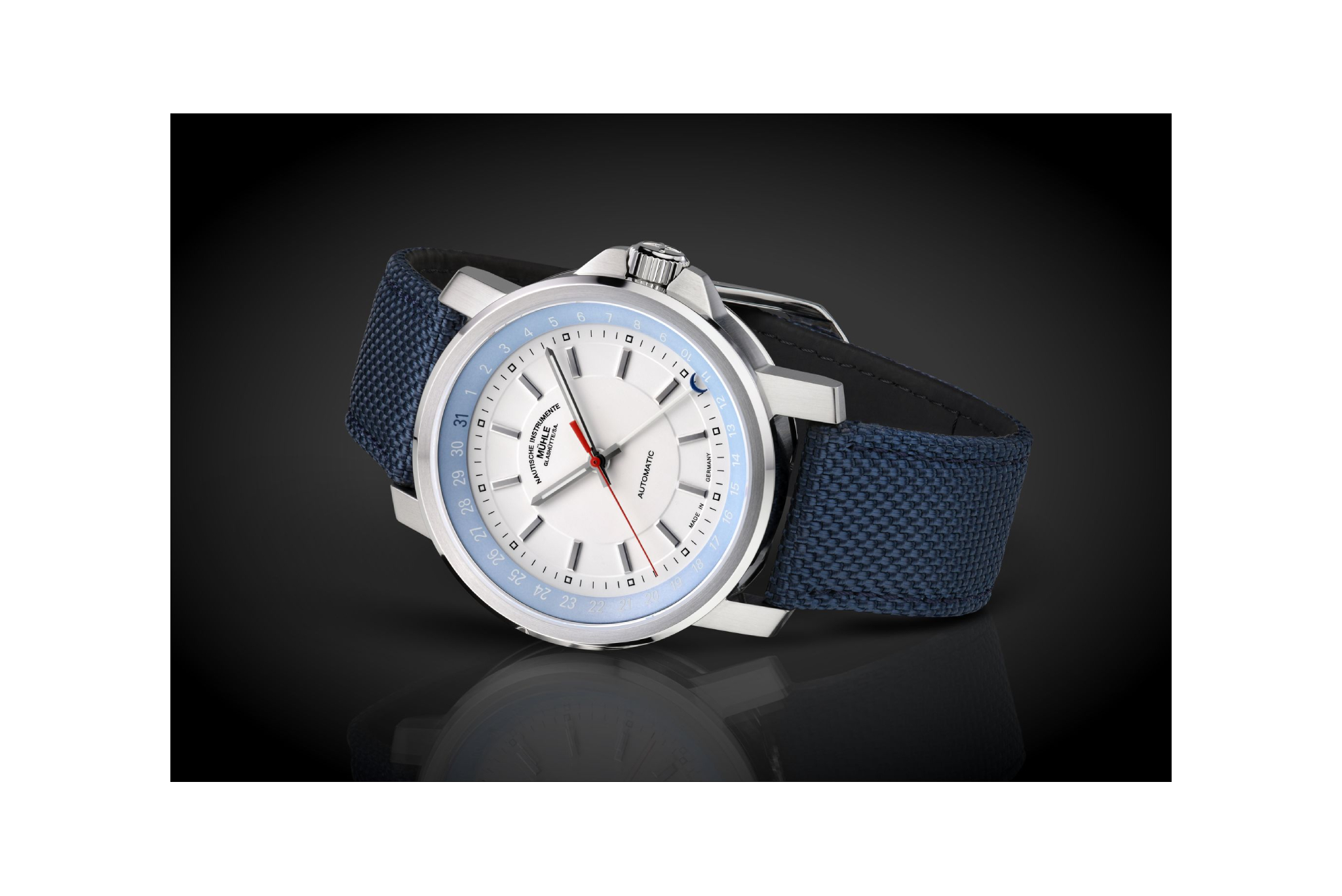 Men's watch / unisex  MÜHLE-GLASHÜTTE, 29ER Pointer Date / 42.4 mm, SKU: M1-25-32-CB | watchphilosophy.co.uk