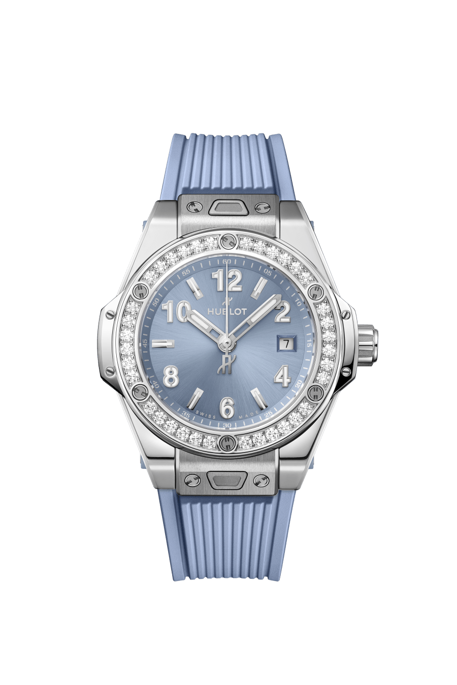 Ladies' watch  HUBLOT, Big Bang One Click Steel Coal Blue Diamonds / 33mm, SKU: 485.SX.717B.RX.1204 | watchphilosophy.co.uk