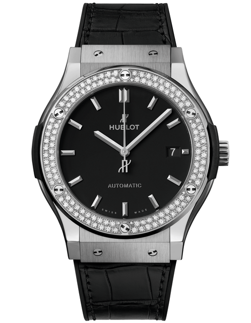 Men's watch / unisex  HUBLOT, Classic Fusion Titanium Diamonds / 45mm, SKU: 511.NX.1171.LR.1104 | watchphilosophy.co.uk