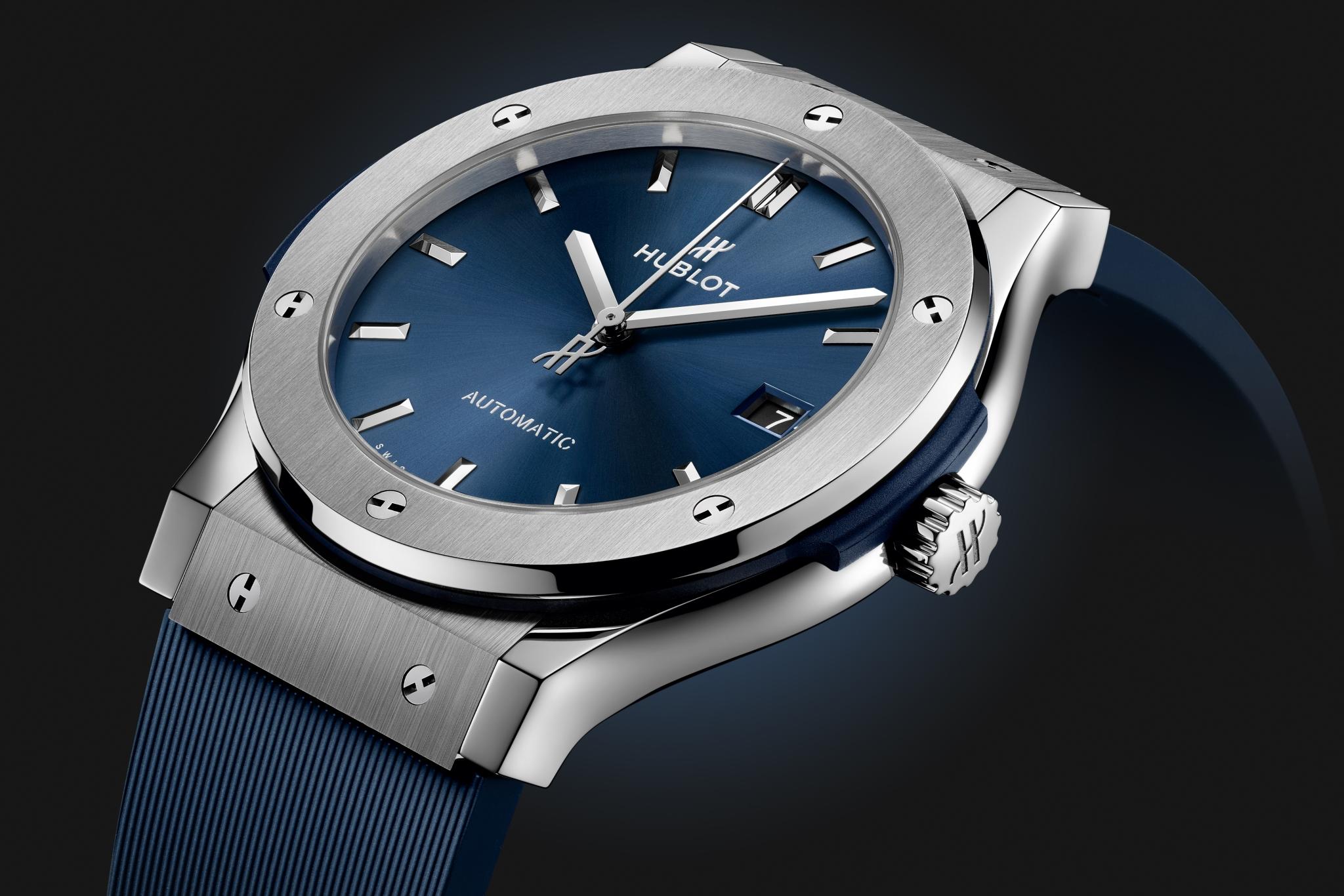 Men's watch / unisex  HUBLOT, Classic Fusion Titanium Blue / 45mm, SKU: 511.NX.7170.RX | watchphilosophy.co.uk