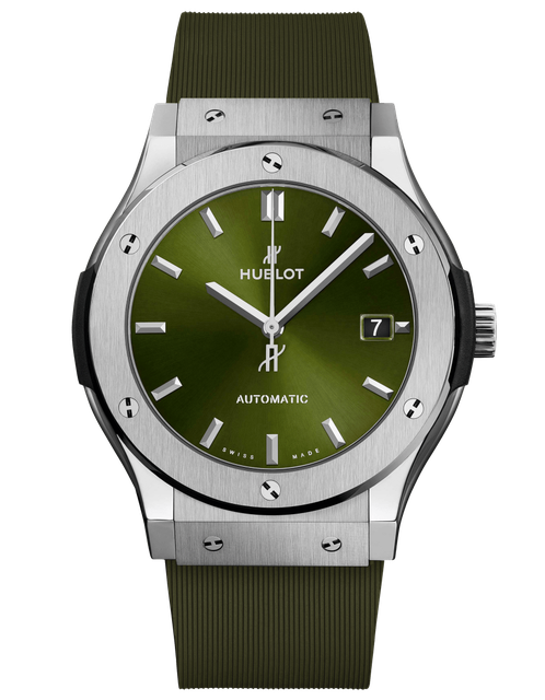 Men's watch / unisex  HUBLOT, Classic Fusion Titanium Green / 45mm, SKU: 511.NX.8970.RX | watchphilosophy.co.uk