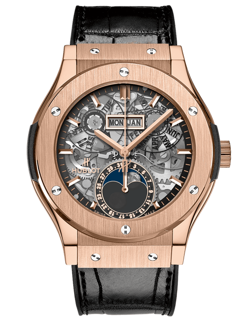 Men's watch / unisex  HUBLOT, Classic Fusion Aerofusion Moonphase King Gold / 42mm, SKU: 547.OX.0180.LR | watchphilosophy.co.uk