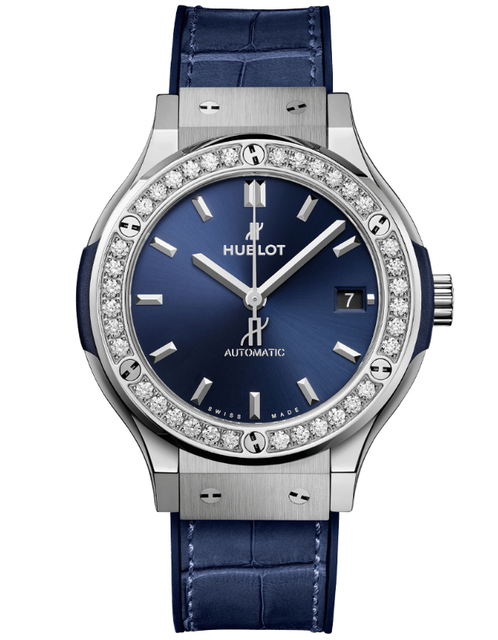 Men's watch / unisex  HUBLOT, Classic Fusion Blue Titanium / 38mm, SKU: 565.NX.7170.LR.1204 | watchphilosophy.co.uk