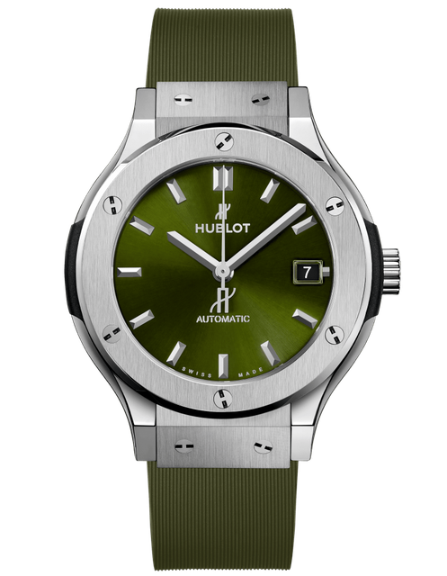 Men's watch / unisex  HUBLOT, Classic Fusion Titanium Green / 38mm, SKU: 565.NX.8970.RX | watchphilosophy.co.uk