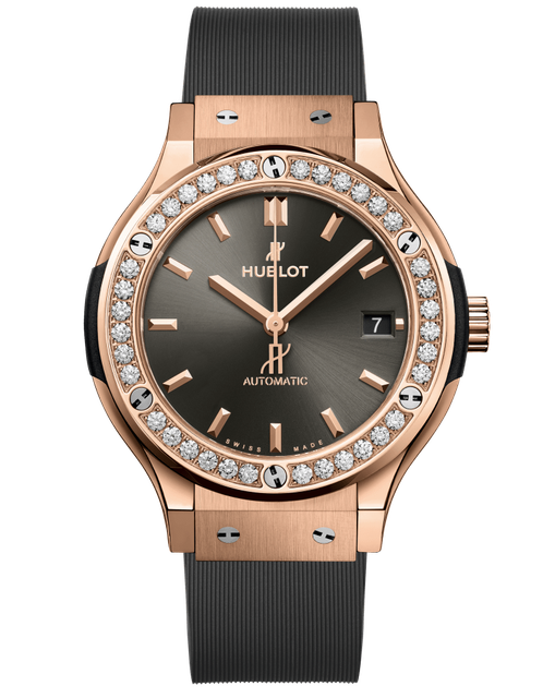 Men's watch / unisex  HUBLOT, Classic Fusion Racing Grey King Gold Diamonds / 38mm, SKU: 565.OX.7081.RX.1204 | watchphilosophy.co.uk