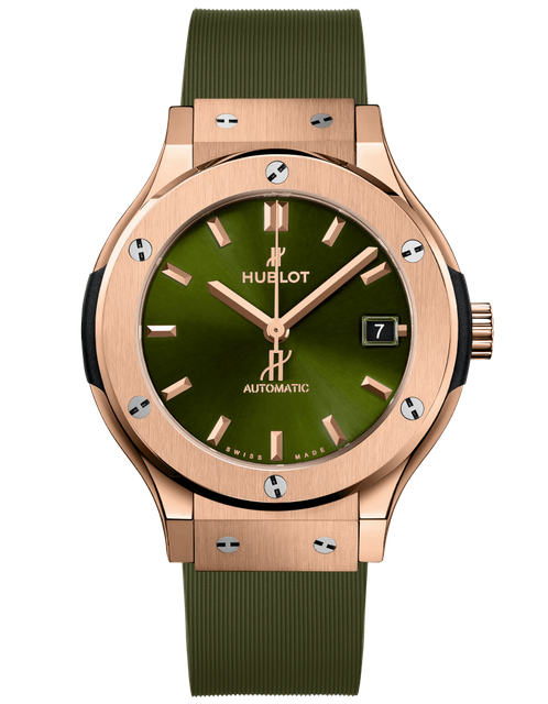 Men's watch / unisex  HUBLOT, Classic Fusion King Gold Green / 38mm, SKU: 565.OX.8980.RX | watchphilosophy.co.uk