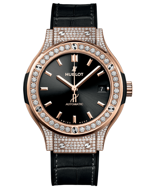 Men's watch / unisex  HUBLOT, Classic Fusion King Gold Pave / 38mm, SKU: 565.OX.1480.LR.1604 | watchphilosophy.co.uk