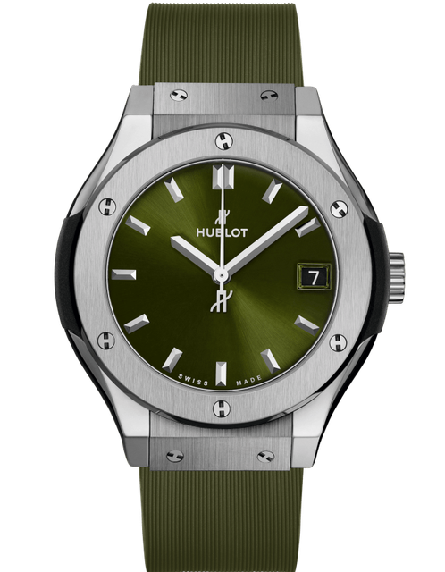 Ladies' watch  HUBLOT, Classic Fusion Titanium Green / 33mm, SKU: 581.NX.8970.RX | watchphilosophy.co.uk