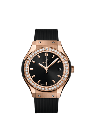 Men's watch / unisex  HUBLOT, Classic Fusion King Gold Diamonds / 33mm, SKU: 581.OX.1480.RX.1104 | watchphilosophy.co.uk