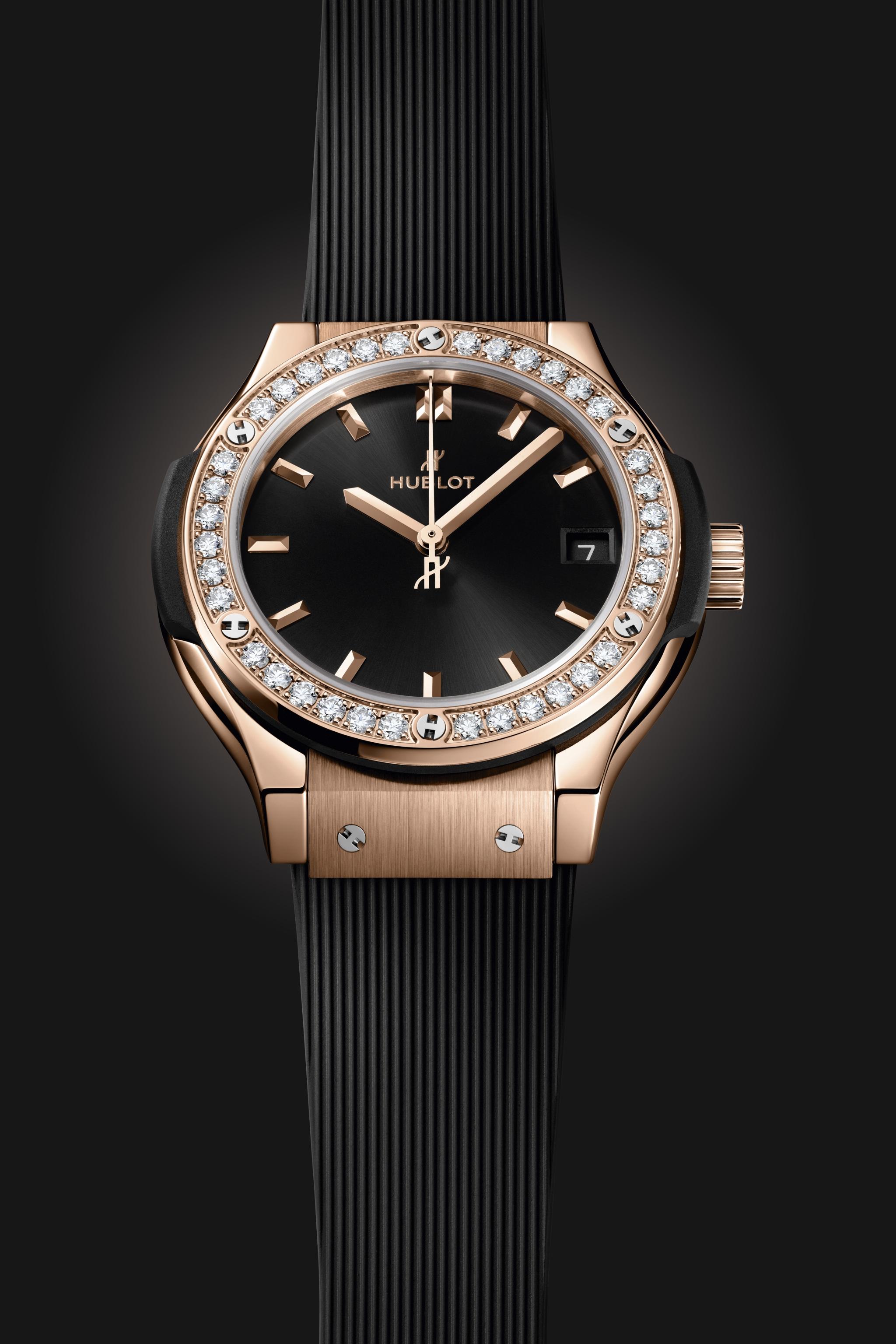 Men's watch / unisex  HUBLOT, Classic Fusion King Gold Diamonds / 33mm, SKU: 581.OX.1480.RX.1104 | watchphilosophy.co.uk