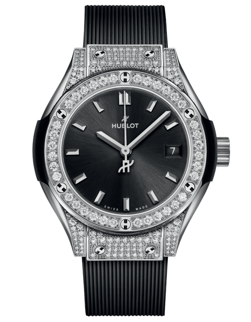 Ladies' watch  HUBLOT, Classic Fusion Titanium Pave / 29mm, SKU: 591.NX.1470.RX.1604 | watchphilosophy.co.uk