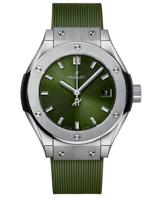 Ladies' watch  HUBLOT, Classic Fusion Titanium Green / 29mm, SKU: 591.NX.8970.RX | watchphilosophy.co.uk