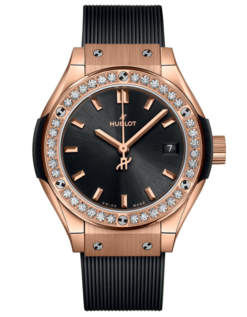 Ladies' watch  HUBLOT, Classic Fusion King Gold Diamonds / 29mm, SKU: 591.OX.1480.RX.1204 | watchphilosophy.co.uk