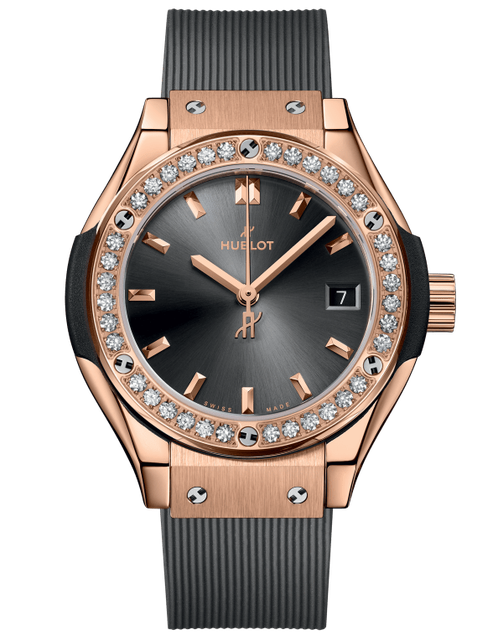 Ladies' watch  HUBLOT, Classic Fusion Racing Grey King Gold Diamonds / 29mm, SKU: 591.OX.7080.RX.1204 | watchphilosophy.co.uk