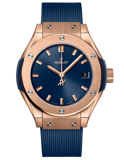 Ladies' watch  HUBLOT, Classic Fusion King Gold Blue / 29mm, SKU: 591.OX.7180.RX | watchphilosophy.co.uk