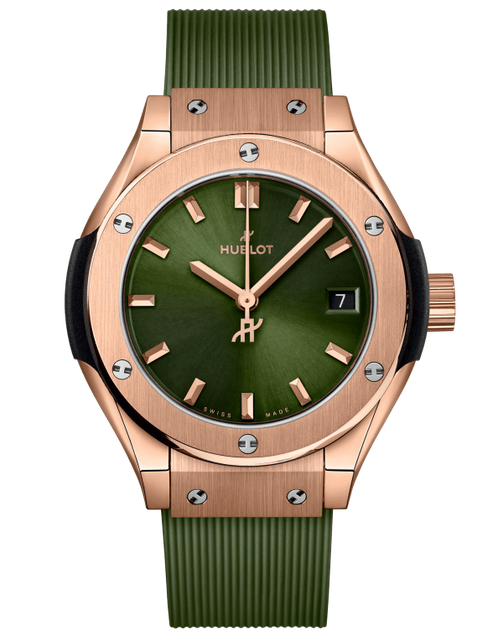 Ladies' watch  HUBLOT, Classic Fusion King Gold Green / 29mm, SKU: 591.OX.8980.RX | watchphilosophy.co.uk