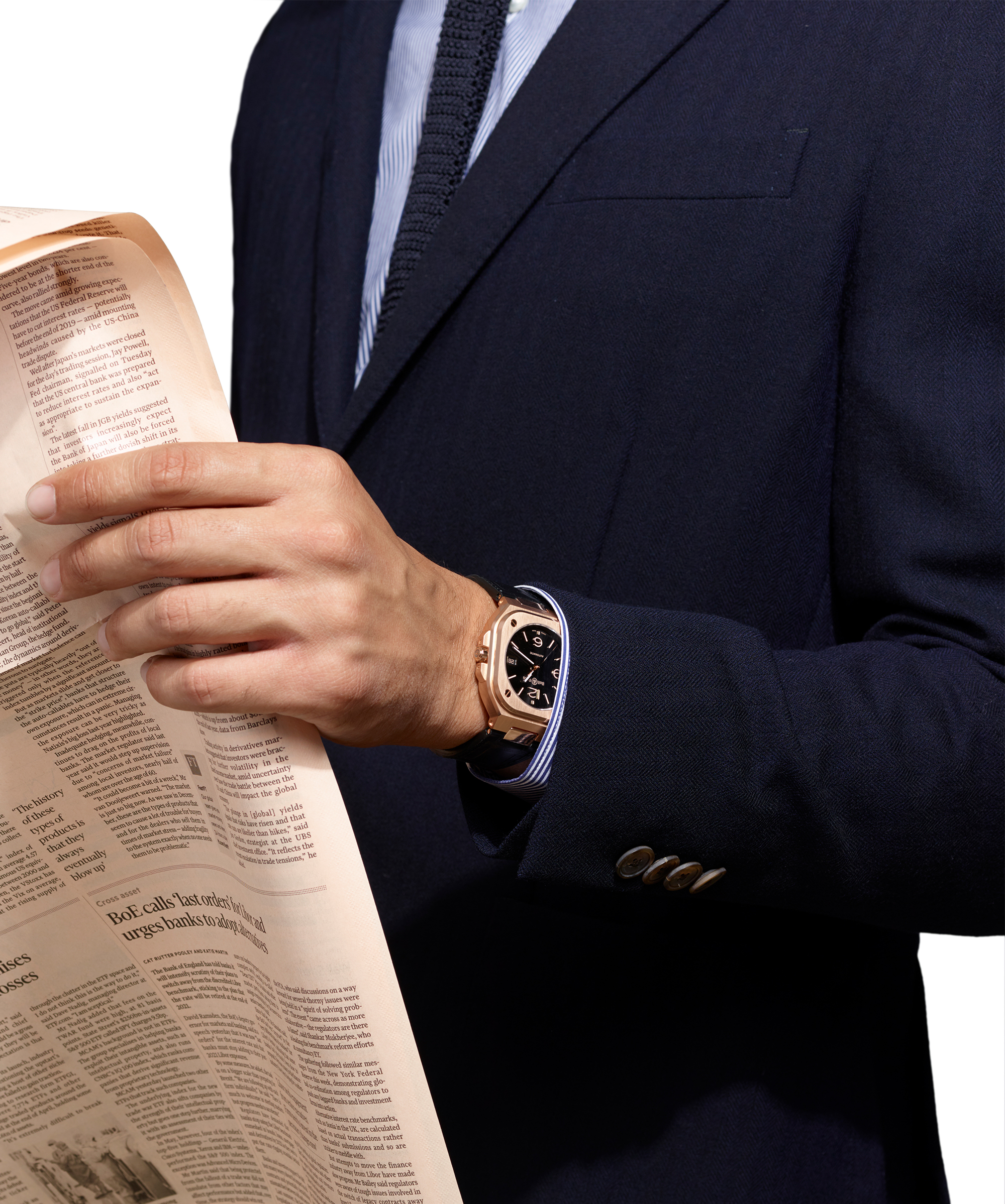 Men's watch / unisex  BELL & ROSS, BR 05 Gold / 40mm, SKU: BR05A-BL-PG/SRB | watchphilosophy.co.uk