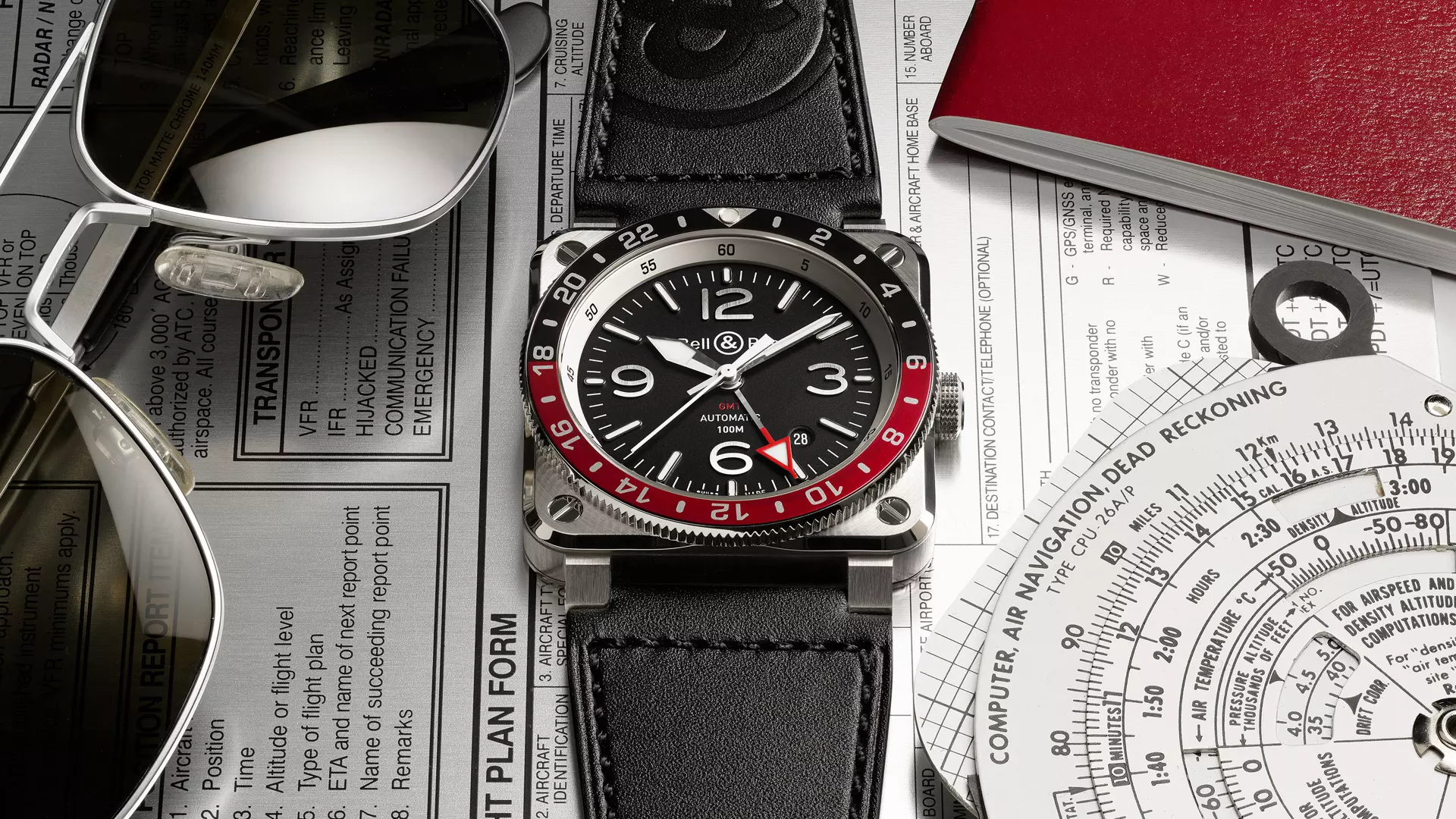 Men's watch / unisex  BELL & ROSS, BR 03-93 GMT / 42mm, SKU: BR0393-BL-ST/SCA | watchphilosophy.co.uk