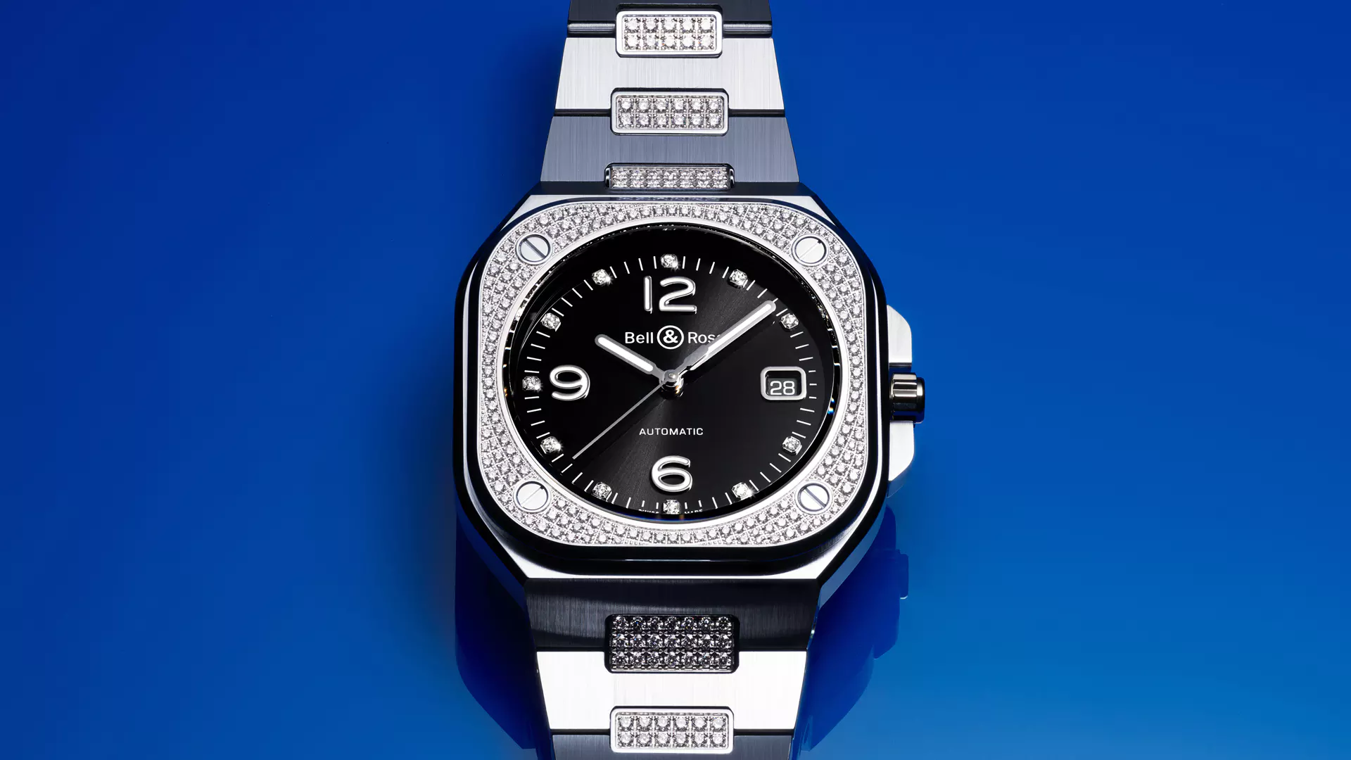 Men's watch / unisex  BELL & ROSS, BR 05 Diamond / 40mm, SKU: BR05A-BL-STFLD/SFD | watchphilosophy.co.uk