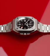 Men's watch / unisex  BELL & ROSS, BR 05 GMT / 41mm, SKU: BR05G-BL-ST/SST | watchphilosophy.co.uk