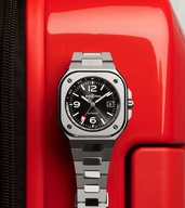 Men's watch / unisex  BELL & ROSS, BR 05 GMT / 41mm, SKU: BR05G-BL-ST/SST | watchphilosophy.co.uk