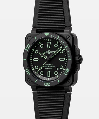 Men's watch / unisex  BELL & ROSS, BR-03 Diver Lum Outline Limited Edition / 42mm, SKU: BR03A-D-OL-CE/SRB | watchphilosophy.co.uk