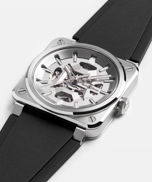 Men's watch / unisex  BELL & ROSS, BR 03 Skeleton Grey Steel / 41mm, SKU: BR03A-GR-SKST/SRB | watchphilosophy.co.uk