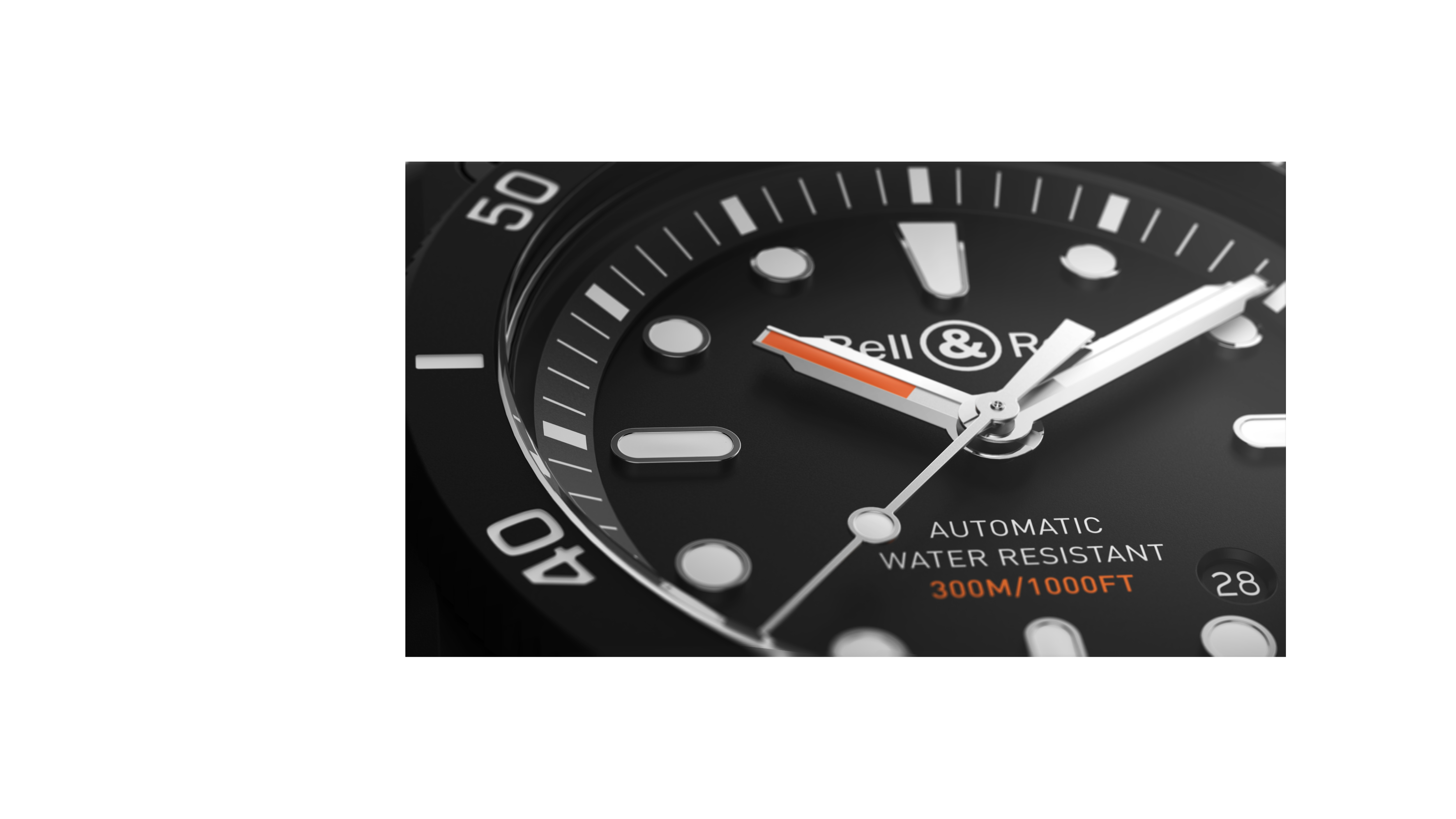 Men's watch / unisex  BELL & ROSS, BR 03-92 Diver Black Matte / 42mm, SKU: BR0392-D-BL-CE/SRB | watchphilosophy.co.uk